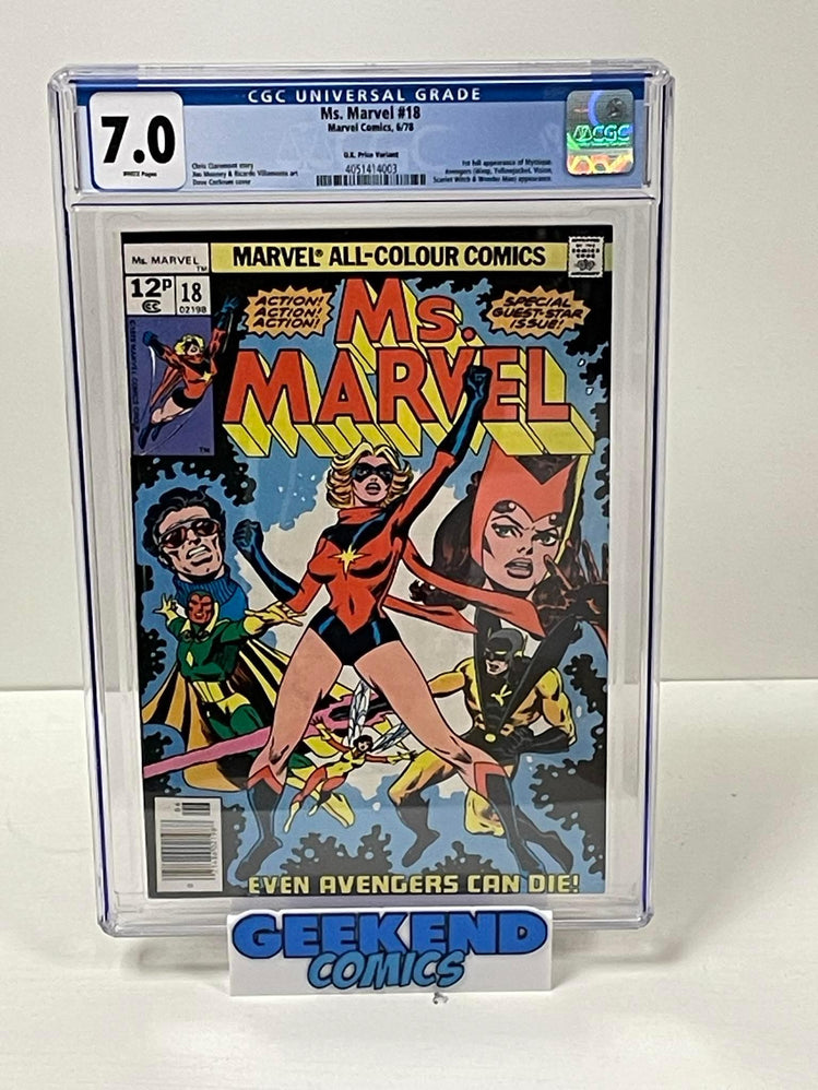 Marvel Comics Ms Marvel 18 1st Appearance Mystique CGC 7.0 X men 1978 Avengers - Geekend Comics