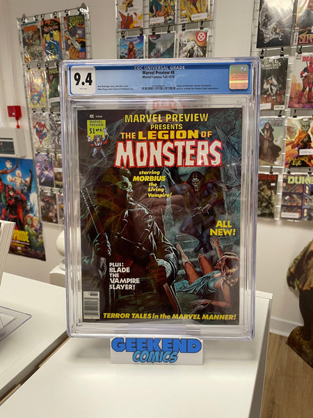 Marvel Preview #8 (Marvel, 1976) CGC NM 9.4 white pages. Legion of Monsters. - Geekend Comics