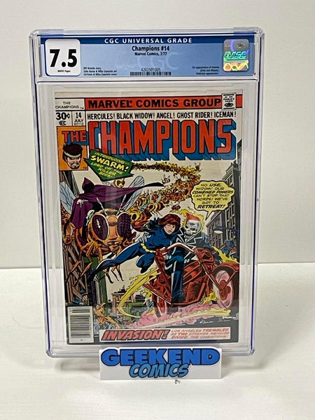 Champions # 14 CGC 7.5 1977 Marvel 1st Swarm - Geekend Comics