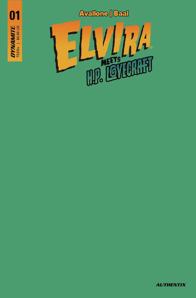 ELVIRA MEETS HP LOVECRAFT #1 CVR K FOC GREEN BLANK AUTHENTIX - Geekend Comics